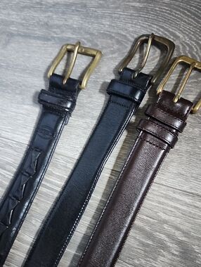 Men's Leather Belt - Black and Brown
